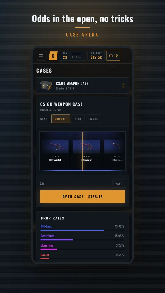 Odds in the open, no tricks